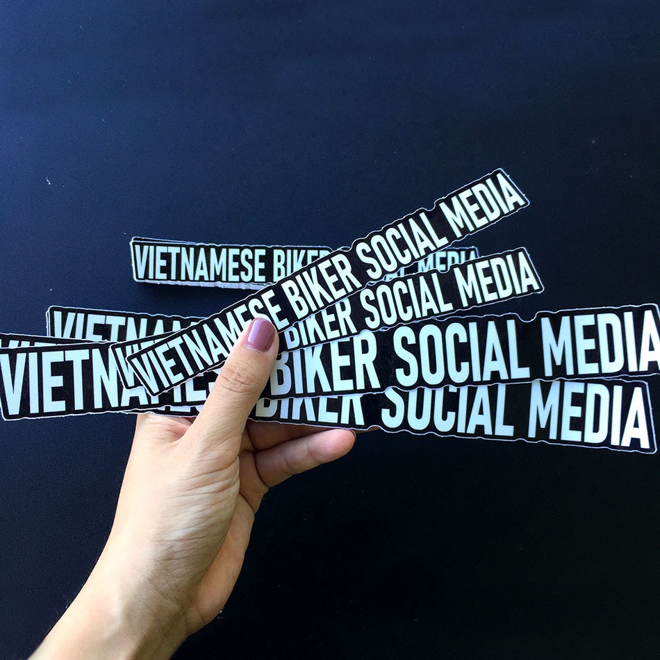 Tem Vietnamese Biker Social Media. Decal cao cấp chống nước, không bay màu
