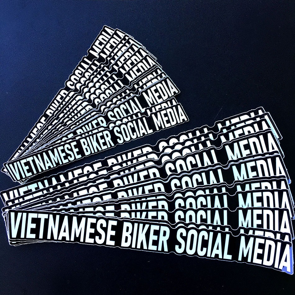 Tem Vietnamese Biker Social Media. Decal cao cấp chống nước, không bay màu