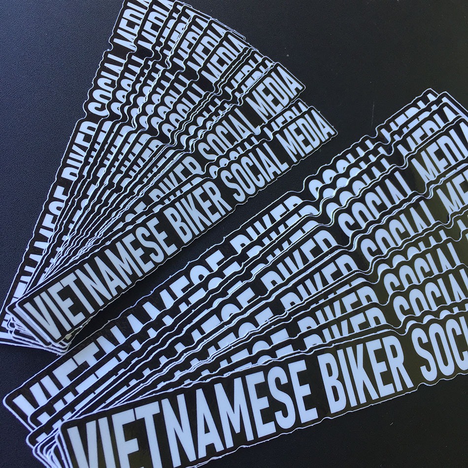 Tem Vietnamese Biker Social Media. Decal cao cấp chống nước, không bay màu