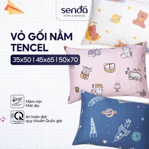 Vỏ gối cho bé Sen Đá Home Bedding lụa Tencel 35x50 45x65 50x70 cm họa tiết cao cấp
