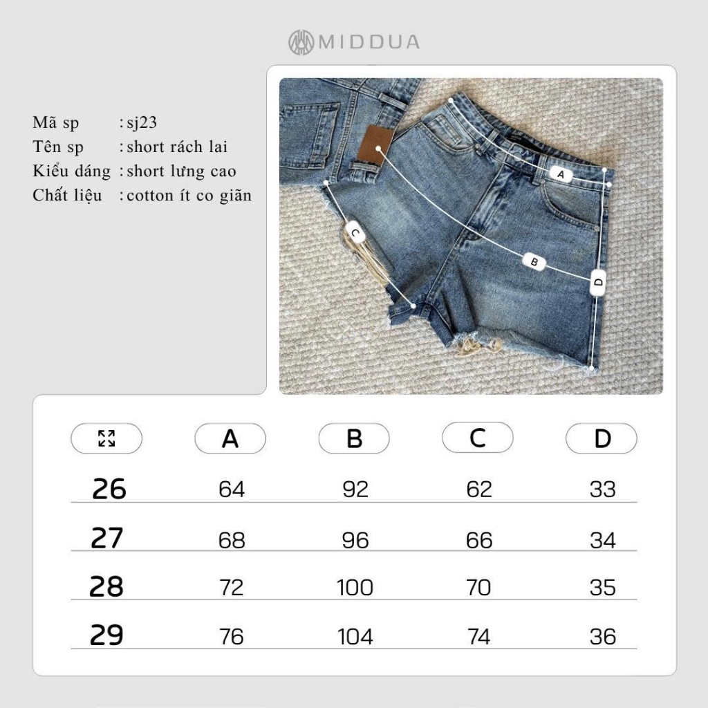 [MIDDUA] - SJ023 Short jean rách lai