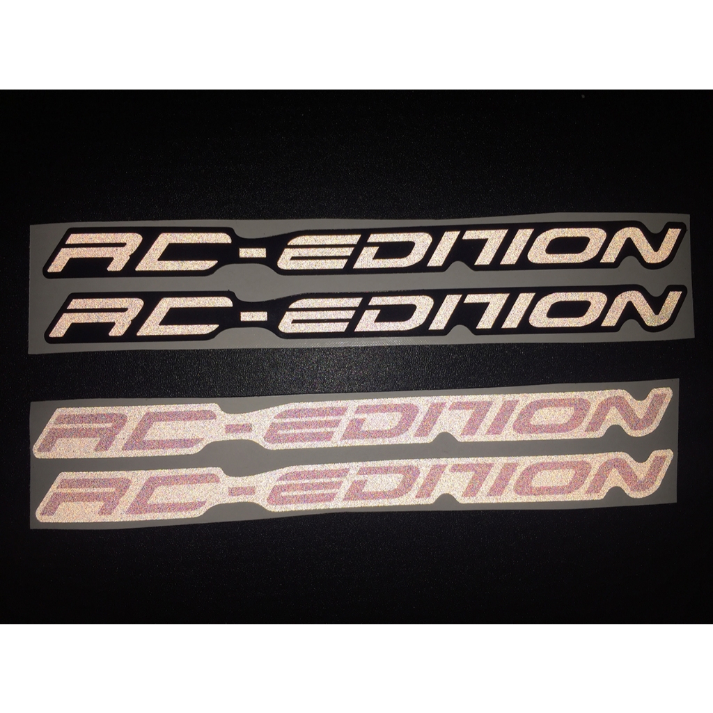 Cặp tem chữ RC Edition phản quang [19x1,4cm]. Hình dán cao cấp siêu dính. Sticker chống nước, dán phuộc