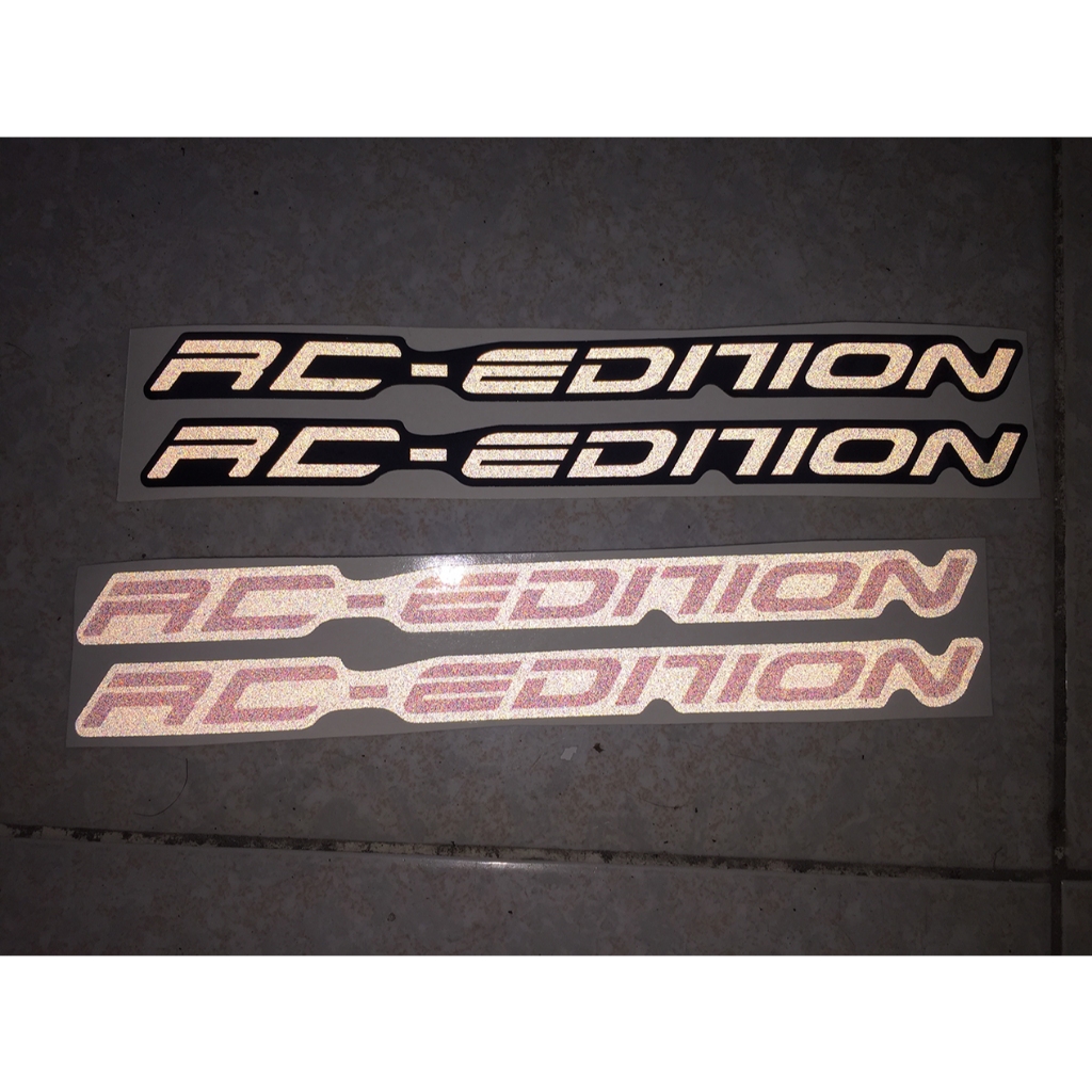 Cặp tem chữ RC Edition phản quang [19x1,4cm]. Hình dán cao cấp siêu dính. Sticker chống nước, dán phuộc