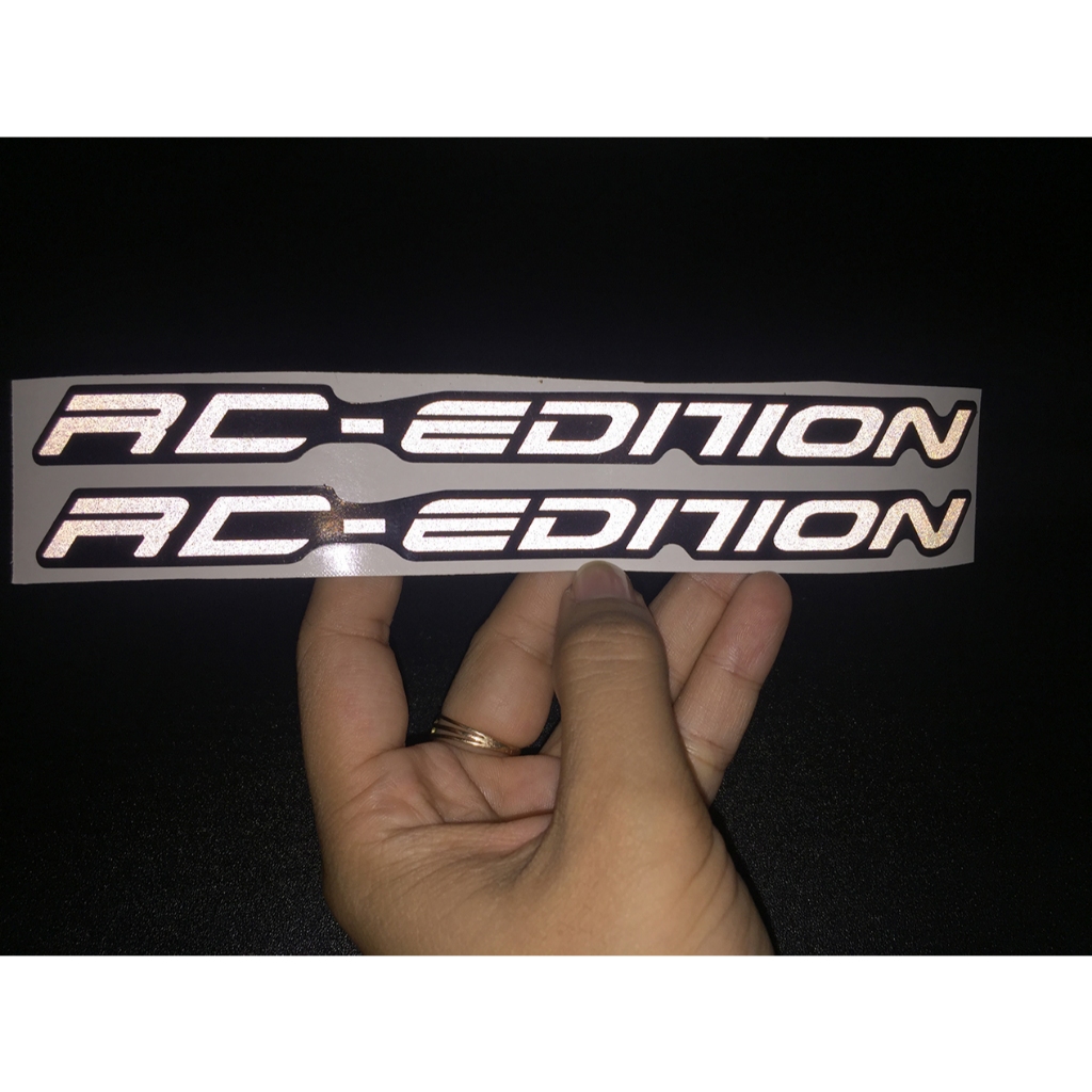 Cặp tem chữ RC Edition phản quang [19x1,4cm]. Hình dán cao cấp siêu dính. Sticker chống nước, dán phuộc