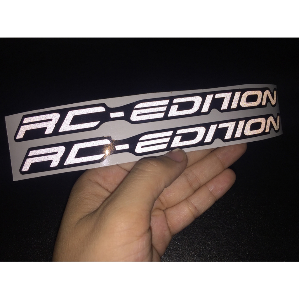Cặp tem chữ RC Edition phản quang [19x1,4cm]. Hình dán cao cấp siêu dính. Sticker chống nước, dán phuộc