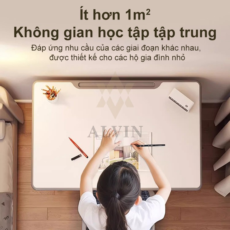 AIVIN Bộ bàn ghế học sinh bàn học thông minh cho bé chống gù chống cận có Nâng hạ tay quay tiện lợi | BigBuy360 - bigbuy360.vn