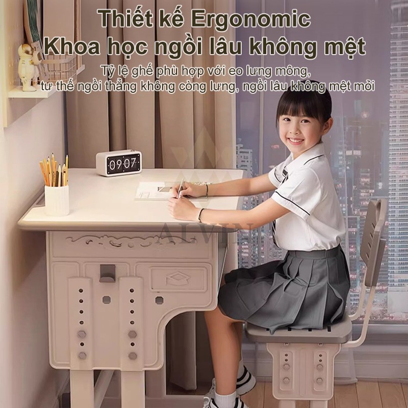 AIVIN Bộ bàn ghế học sinh bàn học thông minh cho bé chống gù chống cận có Nâng hạ tay quay tiện lợi | BigBuy360 - bigbuy360.vn