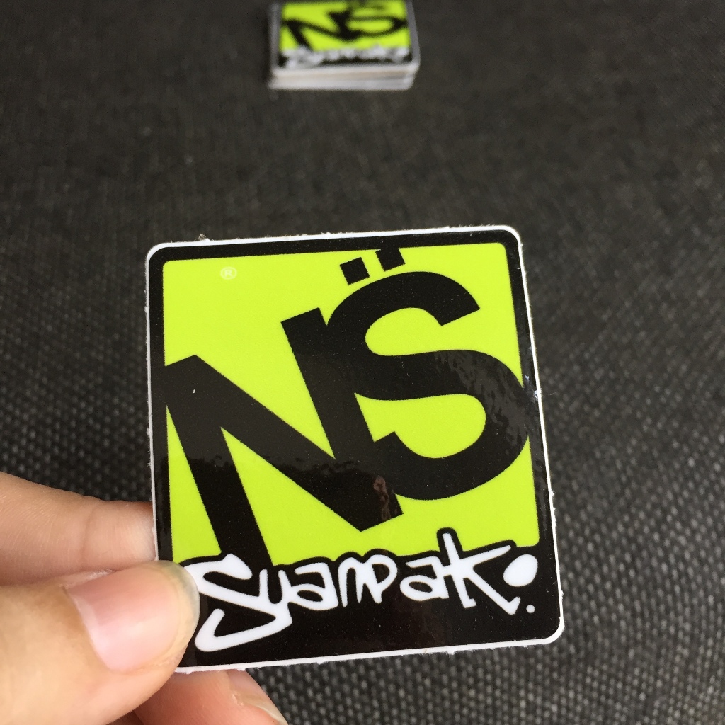 NS Suanpark[5x5.5cm] decal cao cấp chống nước, sắc nét, bền màu, dính chặt. Hình dán logo trang trí mọi nơi