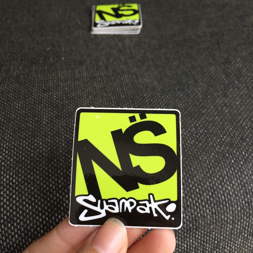 NS Suanpark[5x5.5cm] decal cao cấp chống nước, sắc nét, bền màu, dính chặt. Hình dán logo trang trí mọi nơi