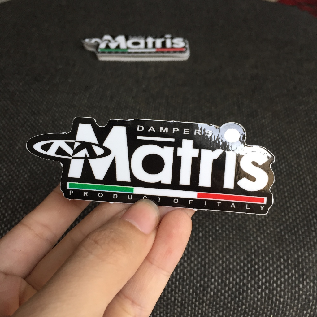 MATRIS[9.8x3.8cm] decal cao cấp chống nước, sắc nét, bền màu, dính chặt. Hình dán logo trang trí mọi nơi