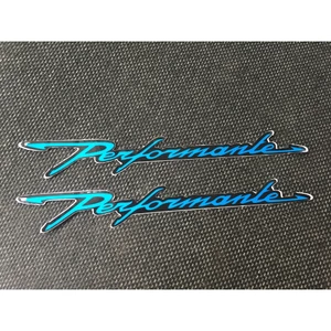 Cặp chữ Performante xanh viền đen. Sticker hình dán chống nước. Tem dán xe máy, vali, nón bảo hiểm, điện thoại, laptop