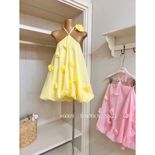 Váy cổ yếm babydoll hở lưng nhún bí bồng xòe đính hoa kèm áo choàng tơ xinh xắn tiểu thư cho các nàng - BaoTran.clothes