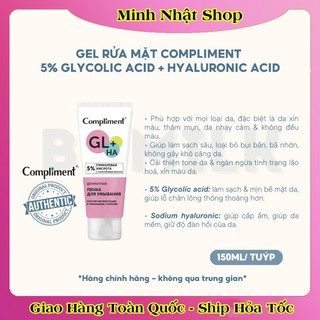 Sữa rửa mặt Compliment 5% Glycolic Acid làm sạch và dưỡng sáng da 150ml của Nga