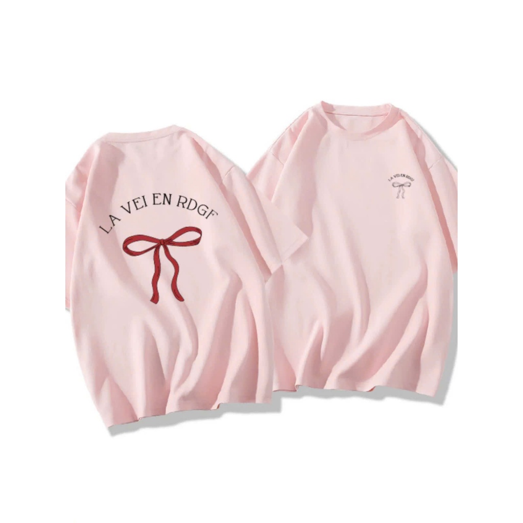 Áo thun nữ ngắn tay dáng rộng in hình Nơ hottrend JULY FASHION, Áo thun nữ in hình chất thun Cotton dày dặn mát mẻ
