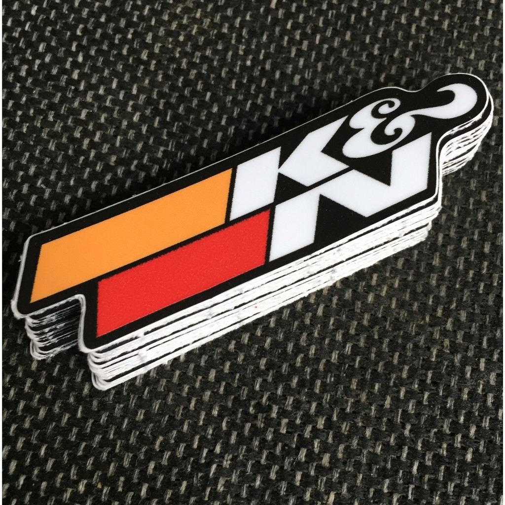 K&N [7.7x2.1cm] decal cao cấp chống nước, sắc nét, bền màu, dính chặt. Hình dán logo trang trí mọi nơi, in theo yêu cầu