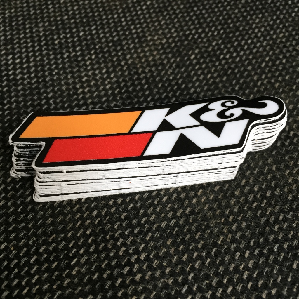 K&N [7.7x2.1cm] decal cao cấp chống nước, sắc nét, bền màu, dính chặt. Hình dán logo trang trí mọi nơi, in theo yêu cầu