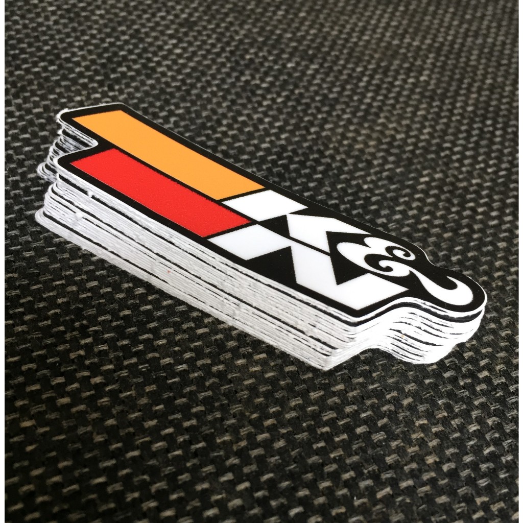 K&N [7.7x2.1cm] decal cao cấp chống nước, sắc nét, bền màu, dính chặt. Hình dán logo trang trí mọi nơi, in theo yêu cầu