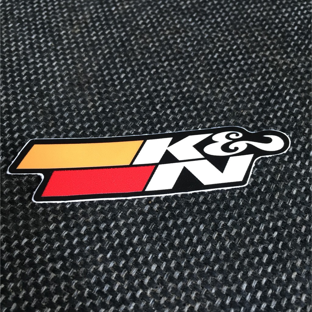 K&N [7.7x2.1cm] decal cao cấp chống nước, sắc nét, bền màu, dính chặt. Hình dán logo trang trí mọi nơi, in theo yêu cầu