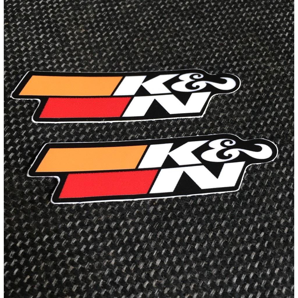 K&N [7.7x2.1cm] decal cao cấp chống nước, sắc nét, bền màu, dính chặt. Hình dán logo trang trí mọi nơi, in theo yêu cầu