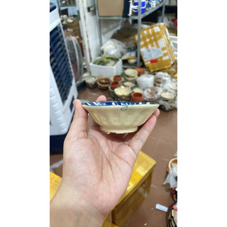 Chén Gốm Phết Xanh Size 9cm - Chén Tép Làm Bánh Bèo - Nướng Trứng - Chén Chấm - Chén Mắm - Gốm Xưa Lái Thiêu