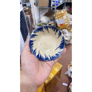 Chén Gốm Phết Xanh Size 9cm - Chén Tép Làm Bánh Bèo - Nướng Trứng - Chén Chấm - Chén Mắm - Gốm Xưa Lái Thiêu
