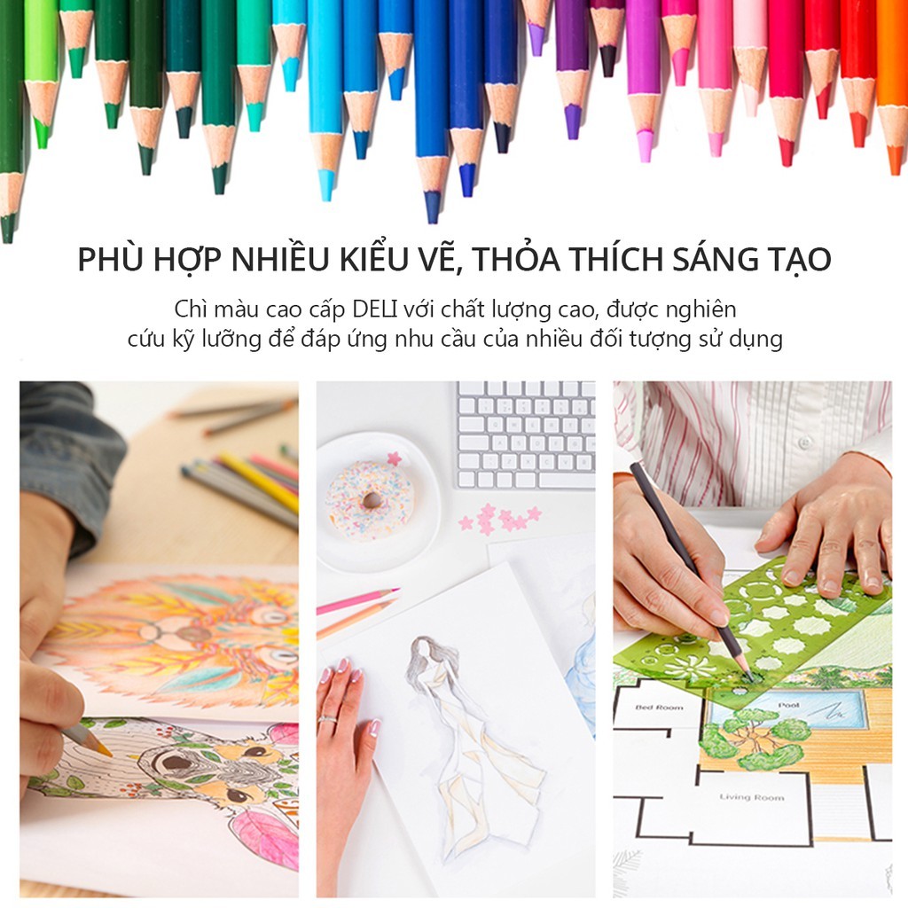 Bút Chì Màu Gốc Nước Finenolo Deli – Hộp Thiếc Chuyên Nghiệp, Kèm Cọ, Vẽ Thiết Kế & Phác Họa