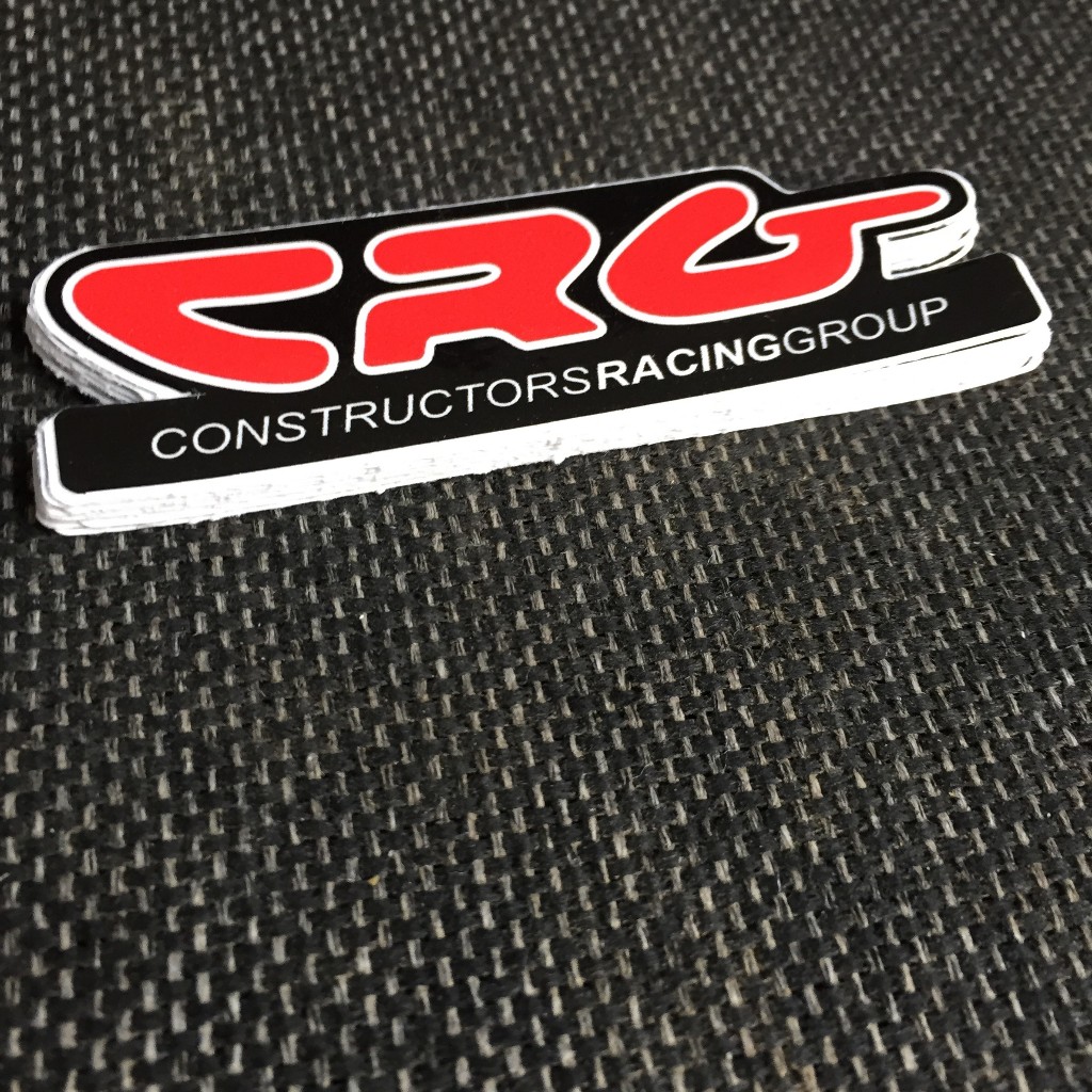 CR G [9x2.8cm] decal cao cấp chống nước, sắc nét, bền màu, dính chặt. Hình dán logo trang trí mọi nơi, in theo yêu cầu