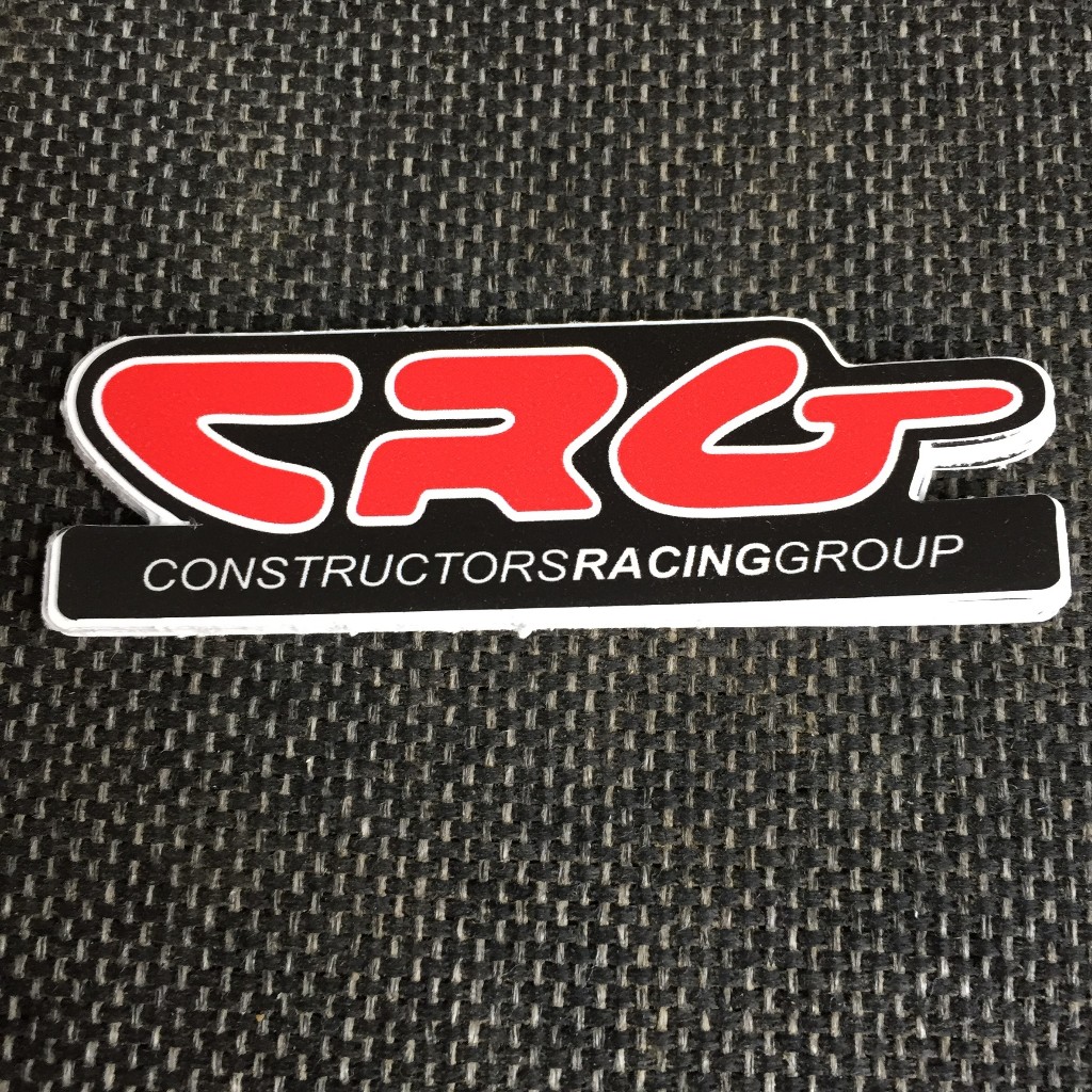 CR G [9x2.8cm] decal cao cấp chống nước, sắc nét, bền màu, dính chặt. Hình dán logo trang trí mọi nơi, in theo yêu cầu