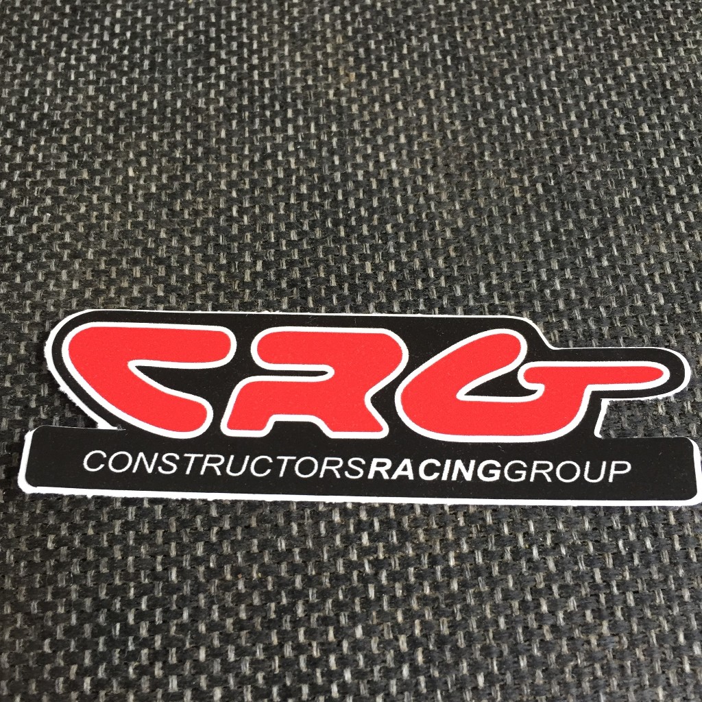 CR G [9x2.8cm] decal cao cấp chống nước, sắc nét, bền màu, dính chặt. Hình dán logo trang trí mọi nơi, in theo yêu cầu