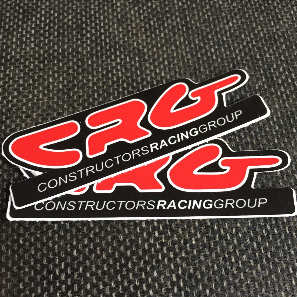 CR G [9x2.8cm] decal cao cấp chống nước, sắc nét, bền màu, dính chặt. Hình dán logo trang trí mọi nơi, in theo yêu cầu
