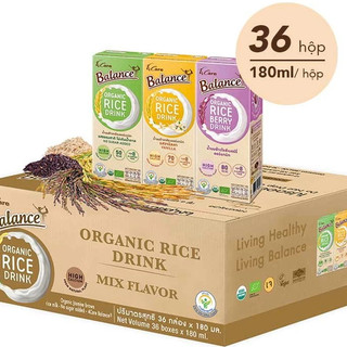 Thùng 36 hộp - Sữa gạo hữu cơ 4Care Balance Organic Rice Drink hộp 180ml