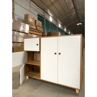 Tủ giày 5 cánh đa năng EcoWood ,kệ giày dép nhiều ngăn chất liệu gỗ MDF bền đẹp kích thước 100x75x30cm