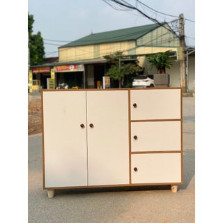 Tủ giày 5 cánh đa năng EcoWood ,kệ giày dép nhiều ngăn chất liệu gỗ MDF bền đẹp kích thước 100x75x30cm