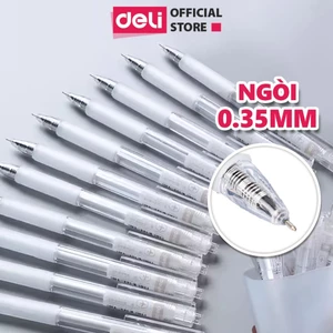 Bút Gel Bấm Deli 0.35mm – Mực Đen, Ngòi Nhỏ, Ruột Thay Thế Tiện Lợi – Văn Phòng & Học Sinh