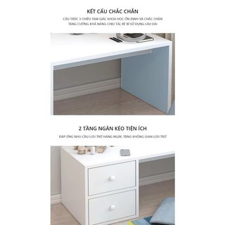 Bàn Trang Điểm Ngồi Bệt EcoWood, Bàn Làm Việc Ngồi Bệt 2 Ngăn Kéo, Chất Liệu Gỗ MDF Cao Cấp
