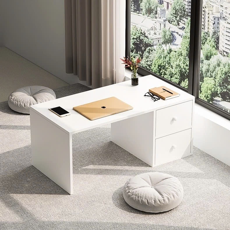Bàn Trang Điểm Ngồi Bệt FOREST HOME, Bàn Làm Việc Ngồi Bệt 2 Ngăn Kéo, Chất Liệu Gỗ MDF Cao Cấp