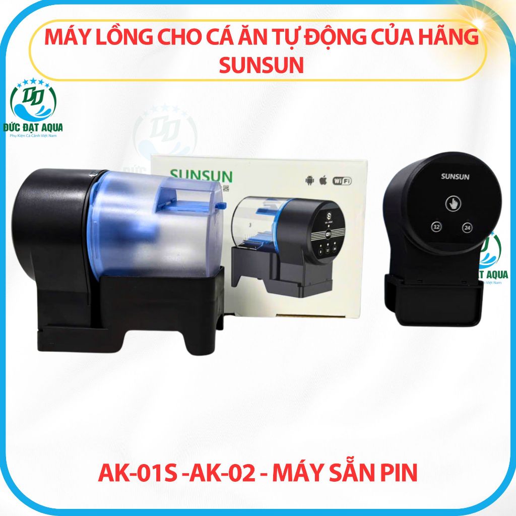 Máy Cho Cá Ăn Tự Động Của Hãng Sunsun AK-01S -AK-02 - Máy dùng pin, dùng cho bể cá koi 2