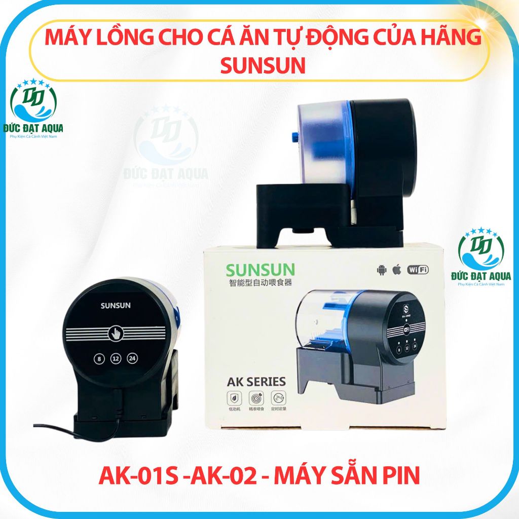 Máy Cho Cá Ăn Tự Động Của Hãng Sunsun AK-01S -AK-02 - Máy dùng pin, dùng cho bể cá koi 7