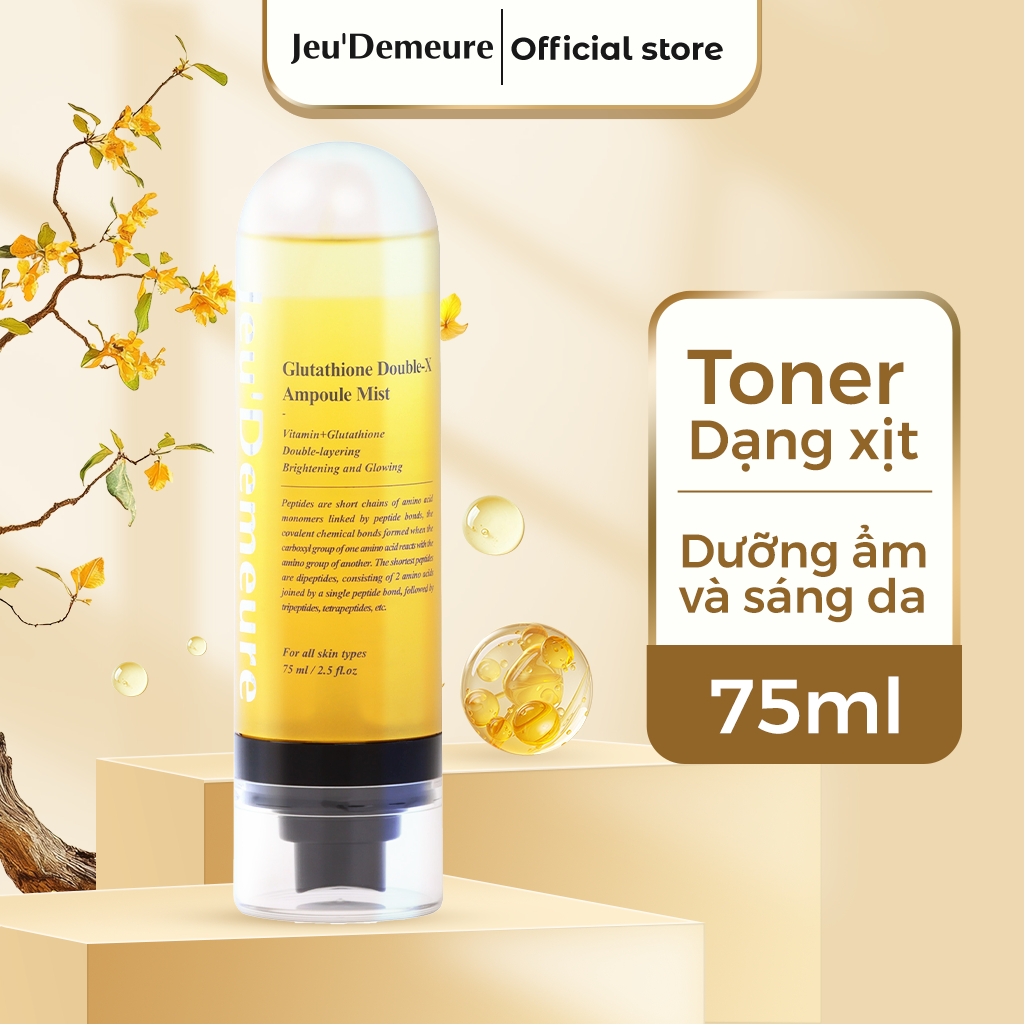 glutathione double x ampoule mist JEU DEMEURE Glutathione Double-X Ampoule Spray - Luminous Dewy Skin Mist  with 5% Niacinamide & Fermented Vitamin B for All Skin Types - 2.5 fl. oz -  Korean Skincare