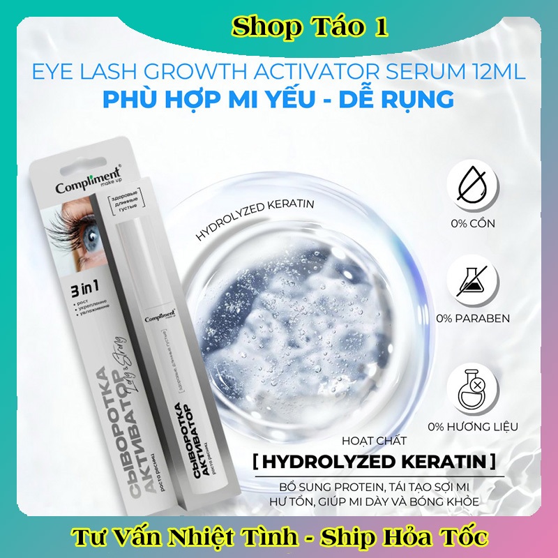 Dưỡng Mi Compliment Chính Hãng - Chuốt Mi Dày Và Dài Chắc Khỏe, Mọc Siêu Nhanh 12ml của Nga