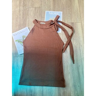 Áo Sát Nách Ba Lỗ Nữ Buộc Dây Nơ Cổ Yếm Chất Vải Thun Cotton WAS002