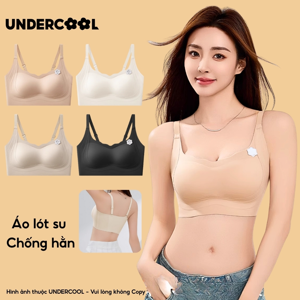 Áo Bra Lót Su Đúc Chống Hằn Không Gọng UNDERCOOL Ôm Định Hình, Mút Đệm Tròn Gom Quả Chống Xệ Hạn Chế Ngấn Mỡ Lưng AB49