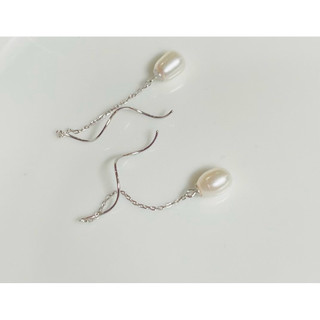 Bông tai Ngọc trai thật tự nhiên kết hợp bạc s925. MS 101