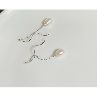 Bông tai Ngọc trai thật tự nhiên kết hợp bạc s925. MS 101