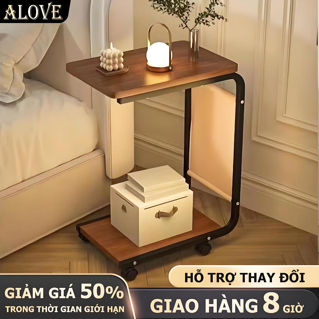 ALOVE Bàn cạnh sofa có bánh xe 360°, thiết kế hiện đại nhỏ gọn, tiện lợi dùng trong phòng khách | BigBuy360 - bigbuy360.vn