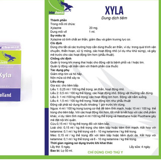 Combo 2 chai XYLA 50ml Interchemie Holland giúp an thần giảm đau cho động vật