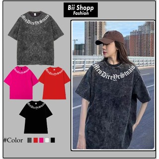 Áo thun Loang Chữ cổ Mendi unisex Local brand - Áo phông Cổ tròn wash đen Ullzang tay lỡ nam nữ Cotton. Menswear