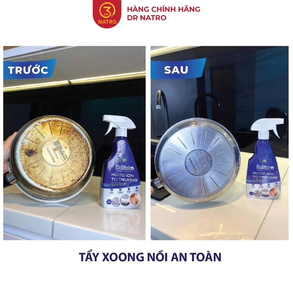 Tẩy đa năng Dr Natro tẩy xoong nồi cháy khét, tẩy dầu mỡ bếp ga, bếp điện, ghế da, rỉ sét inox sạch ảnh 4
