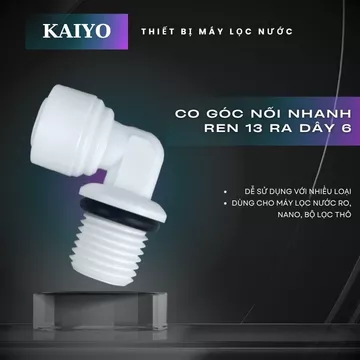 Co Nối Vuông Ren 13 Ra Dây 6 Có Gioang - Cốc Lọc 10inch ,Máy Lọc Nước RO, Nano, Bộ Lọc Thô
