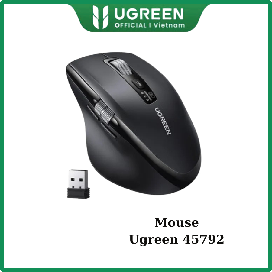 Chuột không dây 2.4Ghz+Bluetooth dùng cho máy tính + laptop + chất liệu nhựa ABS Ugreen 45792 M751 | BigBuy360 - bigbuy360.vn